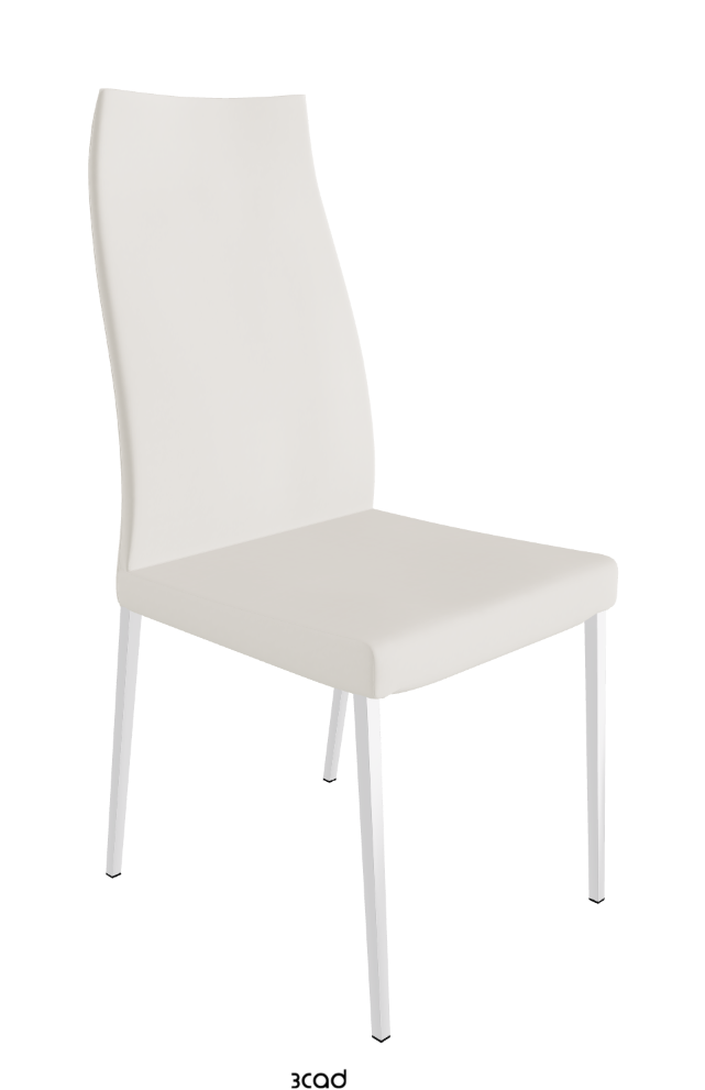 Anna High Back Dining Chair_Chrome_Glove Soft Leather:_Dover