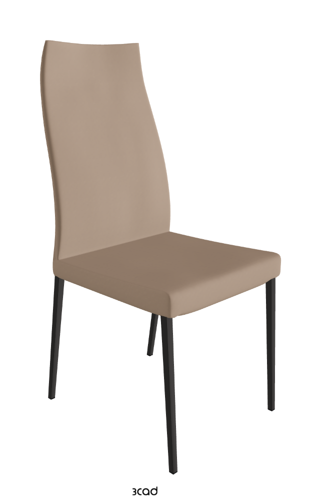 Anna High Back Dining Chair_Matt Graphite_Glove Soft Leather_Taupe