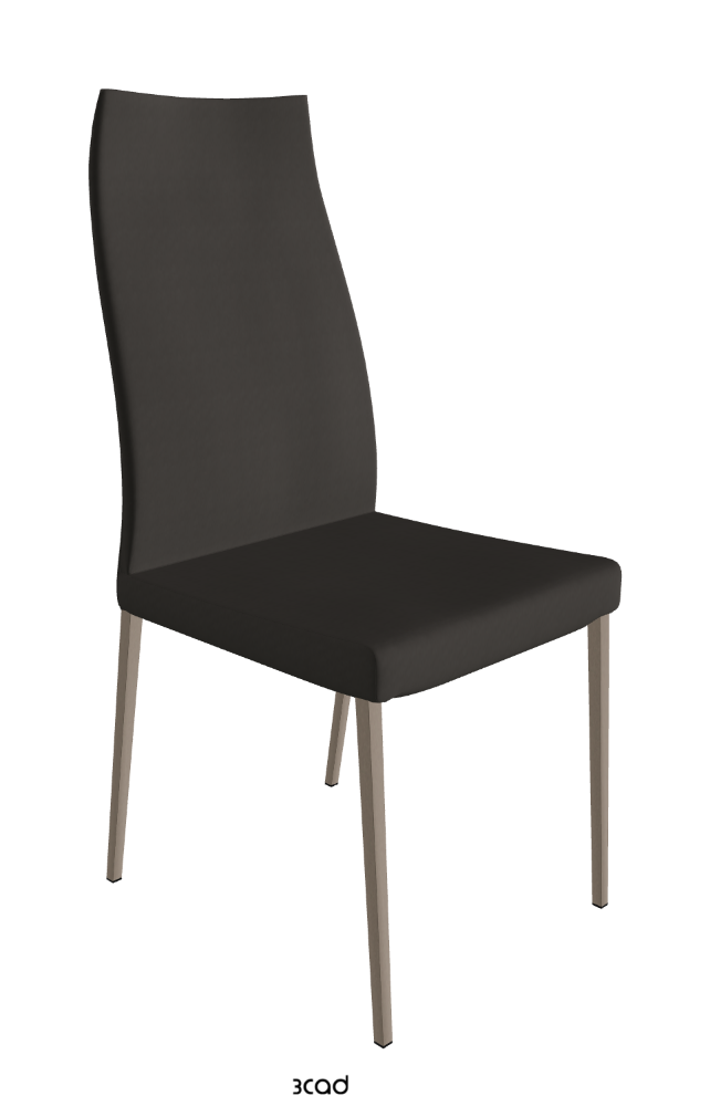 Anna High Back Dining Chair_Titanium Embossed_Glove Soft Leather_Carbon