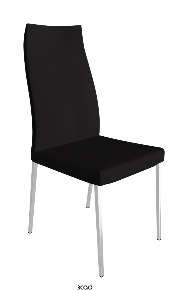 Anna High Back Dining Chair_Black Chrome_Synthetic Leather-_Moka