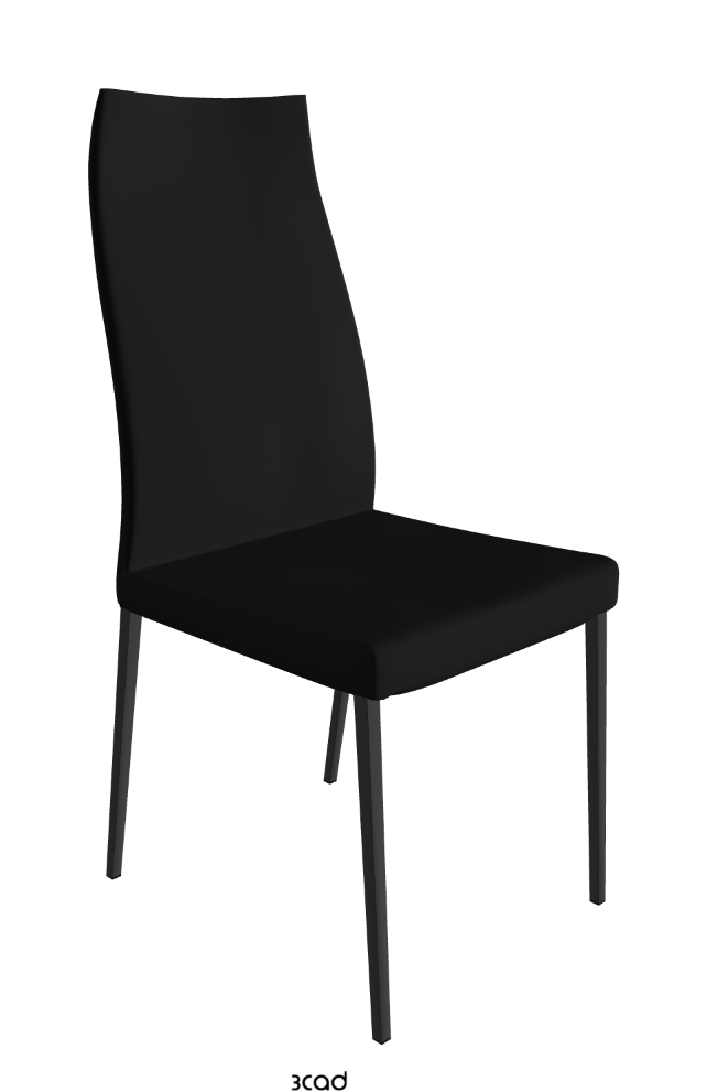 Anna High Back Dining Chair_Matt Graphite_Synthetic Leather_Moka