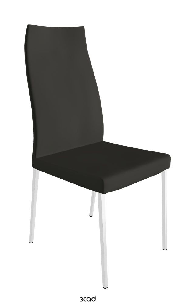 Anna High Back Dining Chair_Chrome_Synthetic Leather:_London