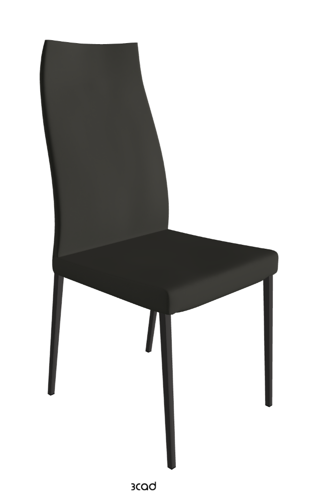Anna High Back Dining Chair_Matt Graphite_Synthetic Leather_London