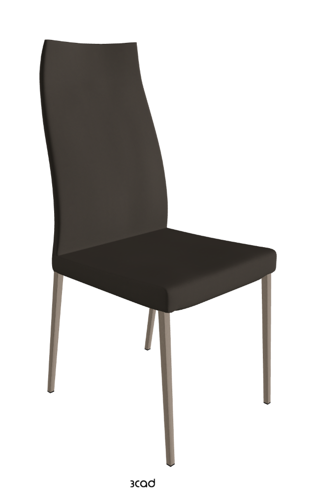 Anna High Back Dining Chair_Titanium Embossed_Synthetic Leather_Fossil