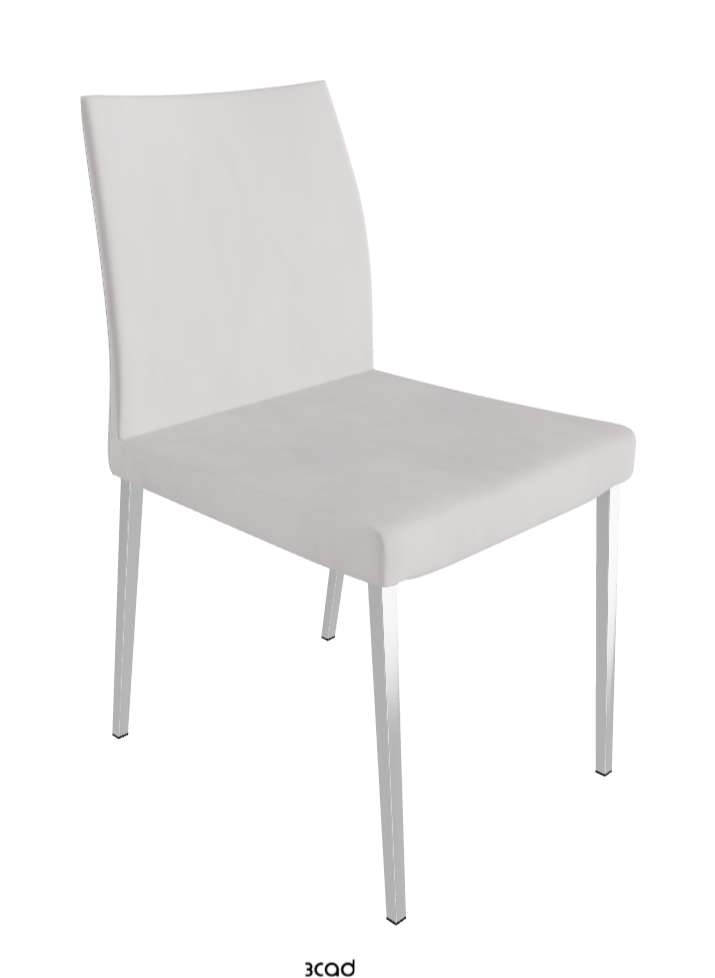 Anna Dining Chair_Black Chrome_Micro Nubuk-_White