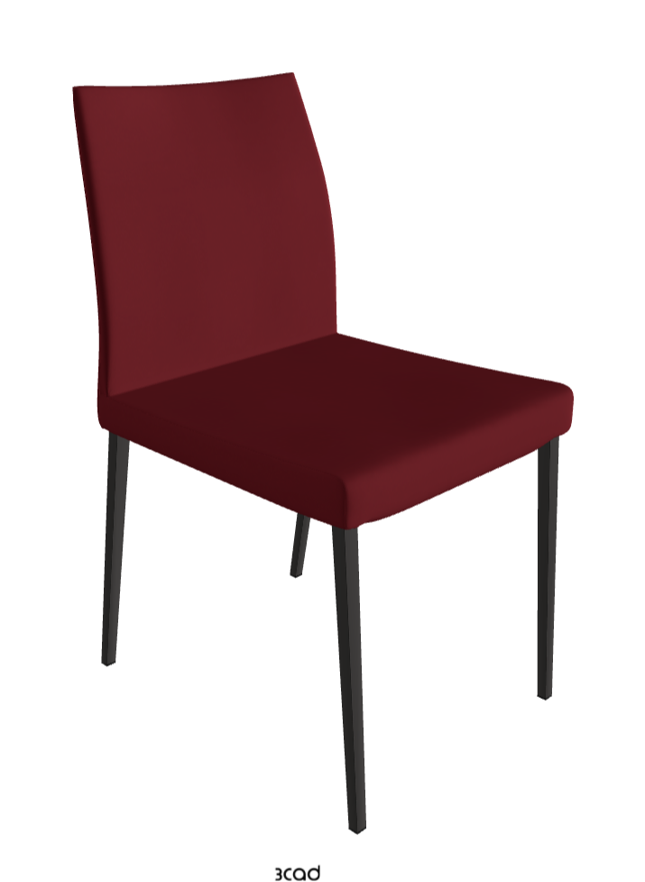 Anna Dining Chair_Matt Graphite_Synthetic Leather_Rosso Corsa