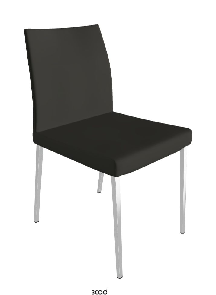 Anna Dining Chair_Black Chrome_Synthetic Leather-_London