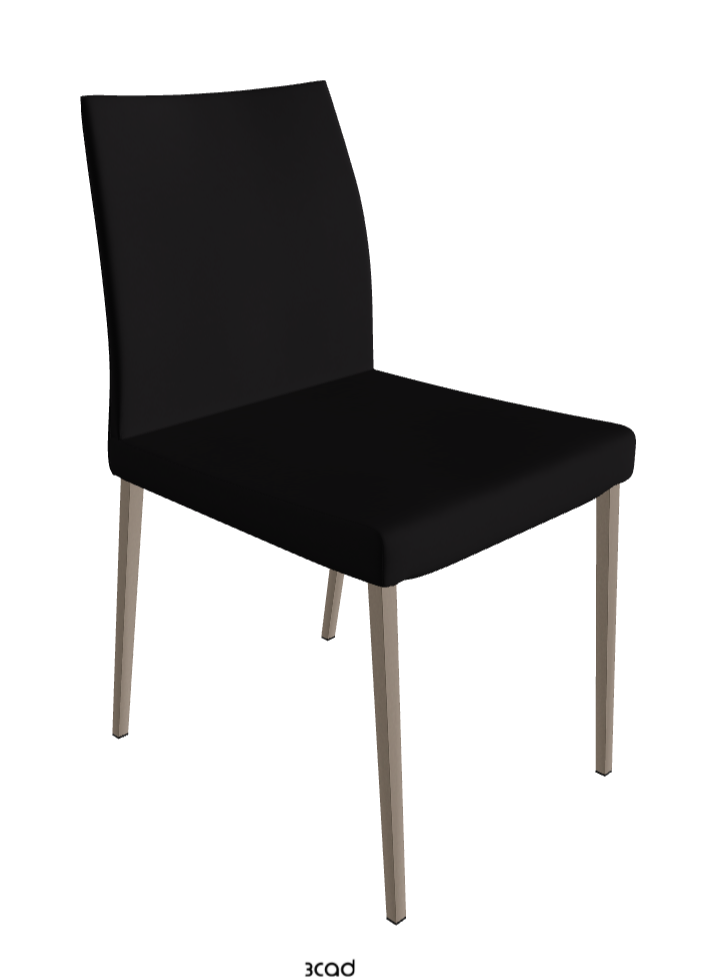 Anna Dining Chair_Titanium Embossed_Synthetic Leather_Nero