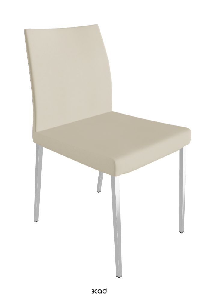 Anna Dining Chair_Black Chrome_Synthetic Leather-_Oyster