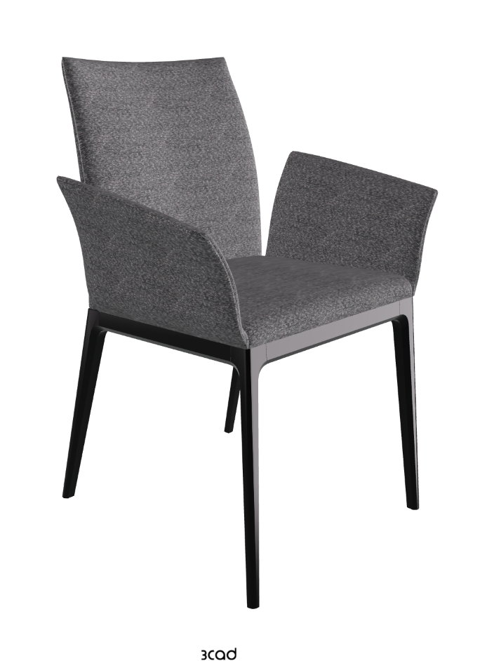 Arcadia Dining Armchair_Matt Black_Fabric_B244
