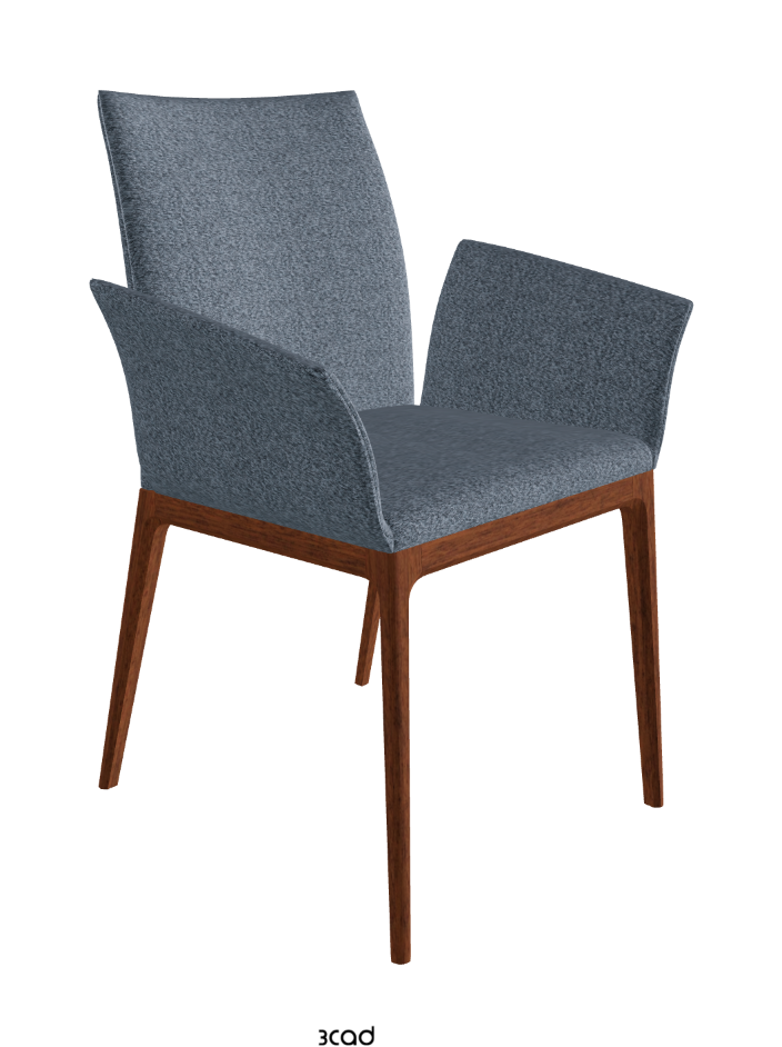 Arcadia Dining Armchair_Walnut Canaletto Stained Beech_Fabric_B245