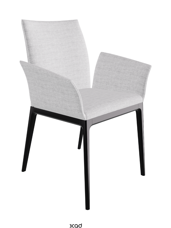 Arcadia Dining Armchair_Matt Black_Fabric_B810