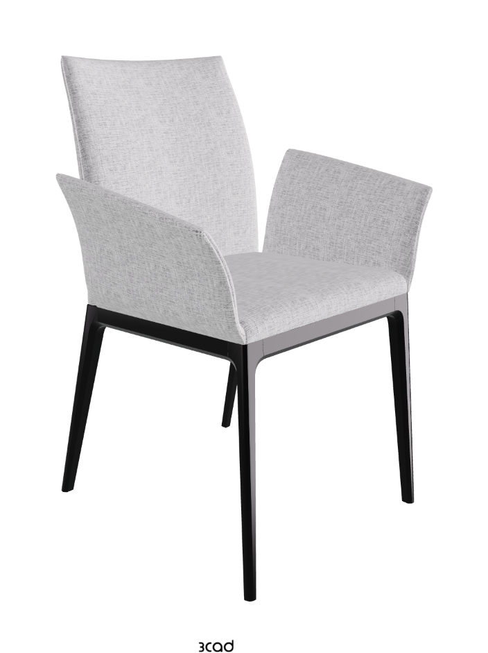 Arcadia Dining Armchair_Matt Black_Fabric_B811