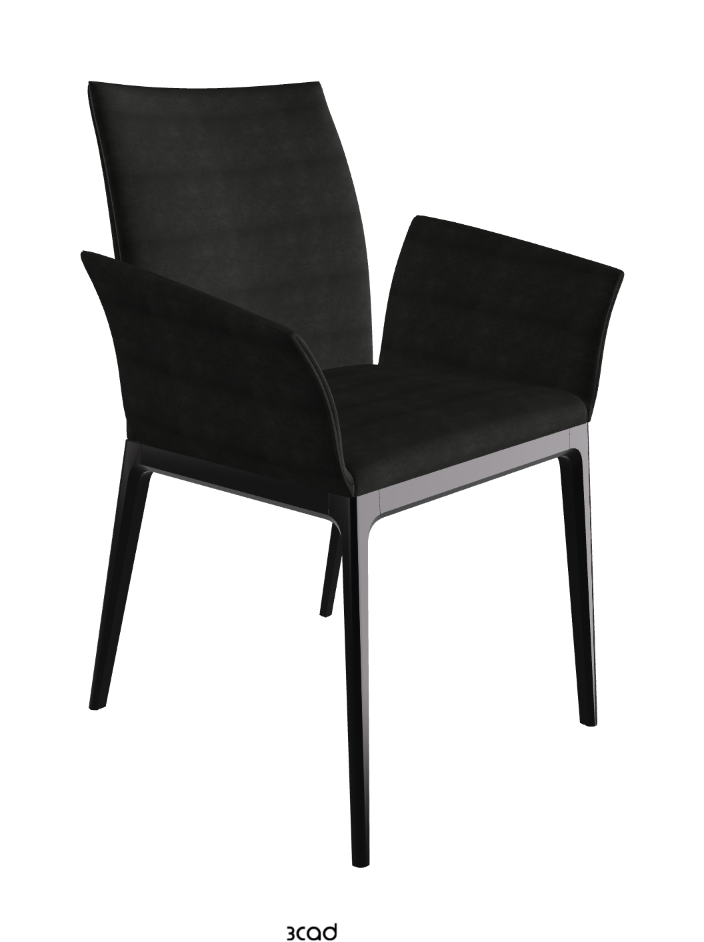 Arcadia Dining Armchair_Matt Black_Fabric_B932