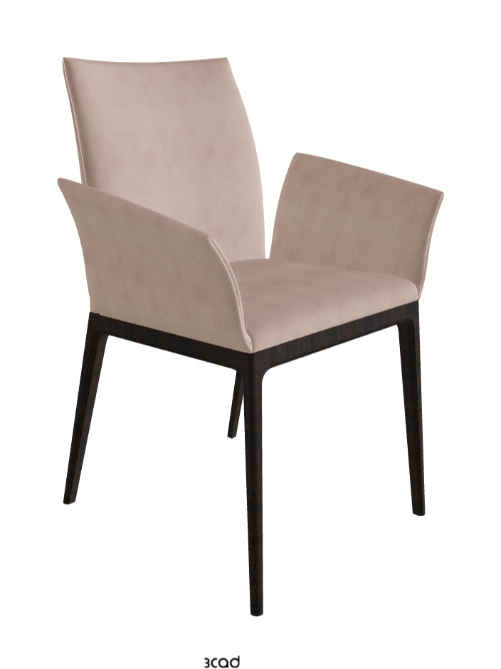 Arcadia Dining Armchair_Dark Wenghe Stained Beech_Micro Nubuk_Dusty Rose