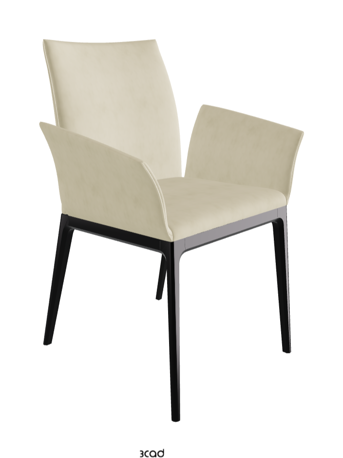 Arcadia Dining Armchair_Matt Black_Micro Nubuk_Beige