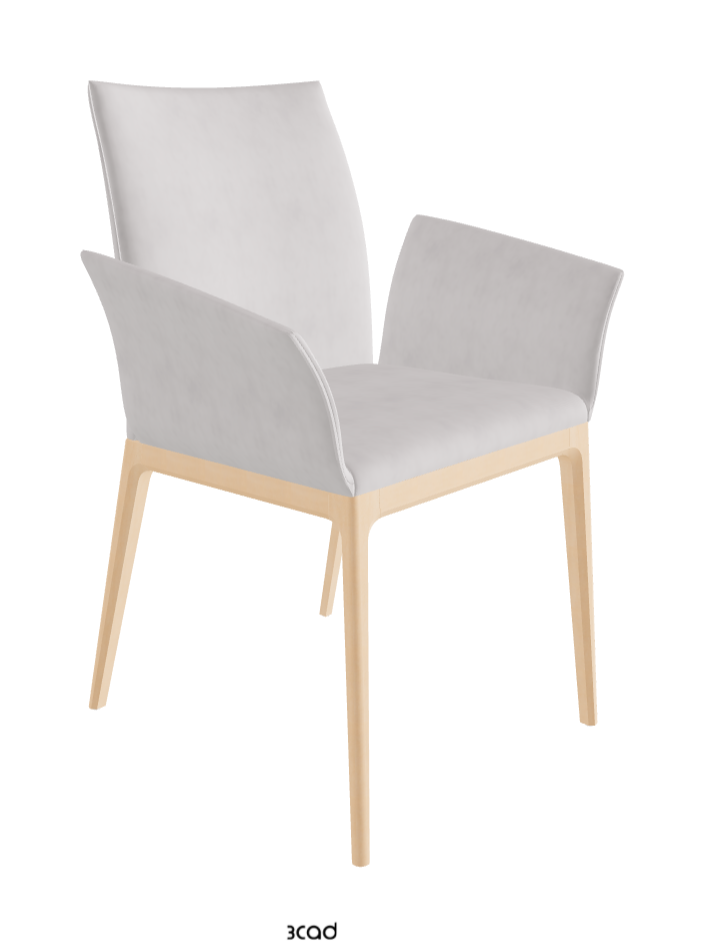 Arcadia Dining Armchair_Natural Stained Beech_Micro Nubuk_White