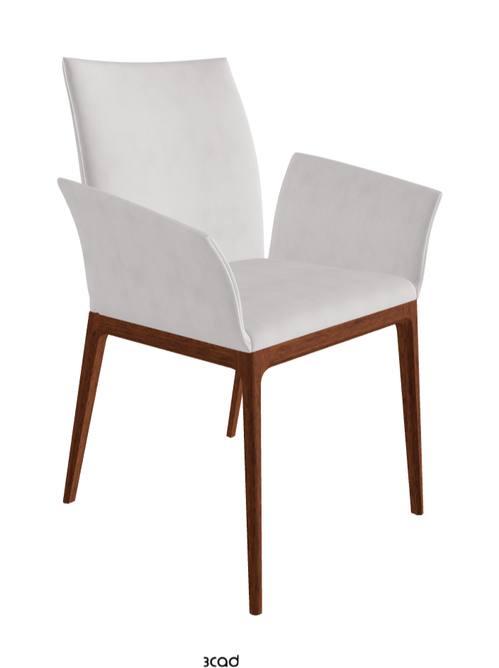 Arcadia Dining Armchair_Walnut Canaletto Stained Beech_Micro Nubuk_White