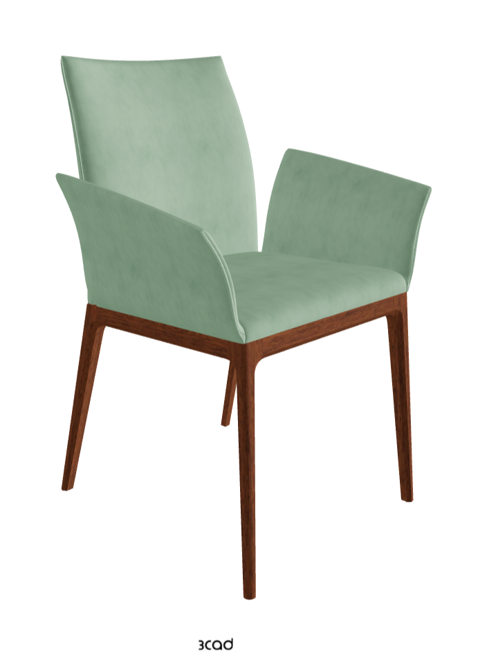 Arcadia Dining Armchair_Walnut Canaletto Stained Beech_Micro Nubuk_Mint