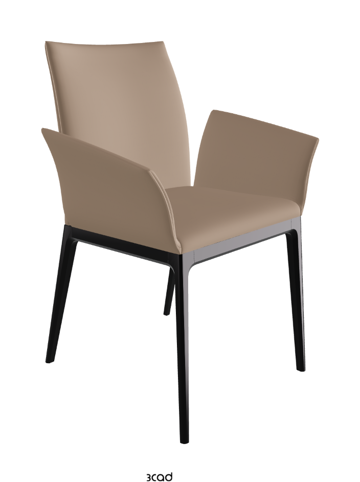 Arcadia Dining Armchair_Matt Black_Glove Soft Leather_Taupe