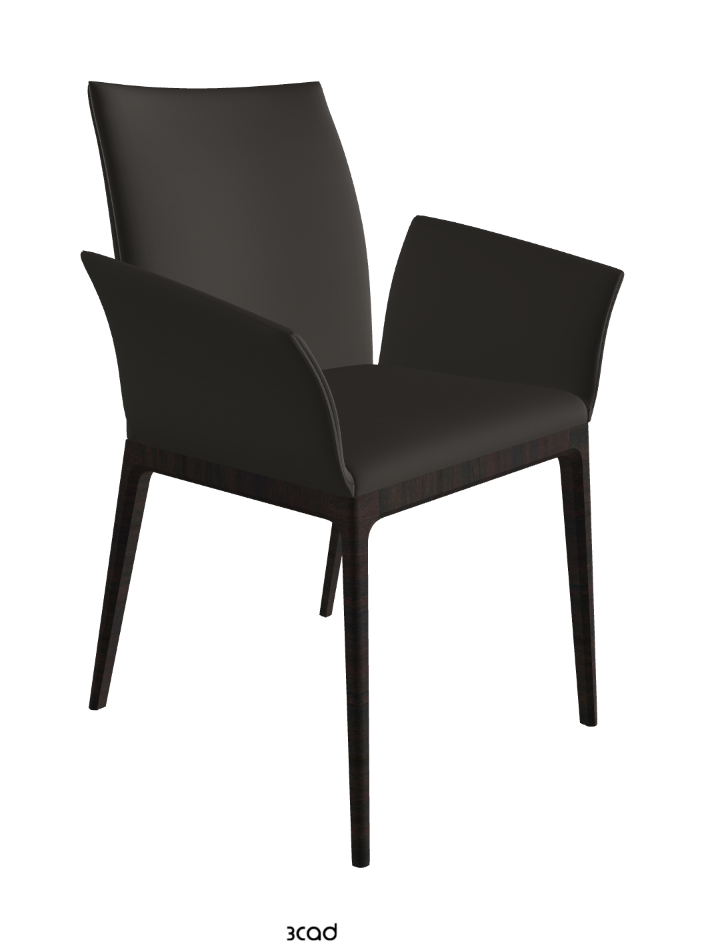 Arcadia Dining Armchair_Dark Wenghe Stained Beech_Glove Soft Leather_Carbon