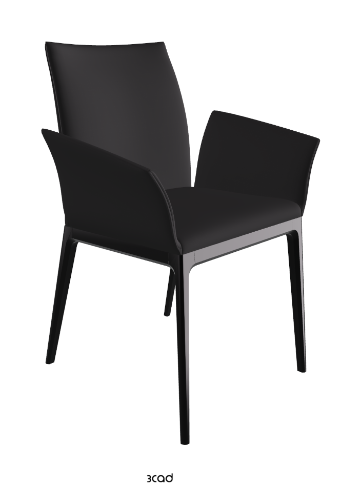 Arcadia Dining Armchair_Matt Black_Glove Soft Leather_Hornet