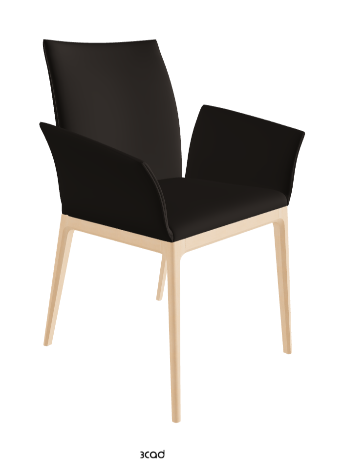Arcadia Dining Armchair_Natural Stained Beech_Soft Leather_Testa Di Moro