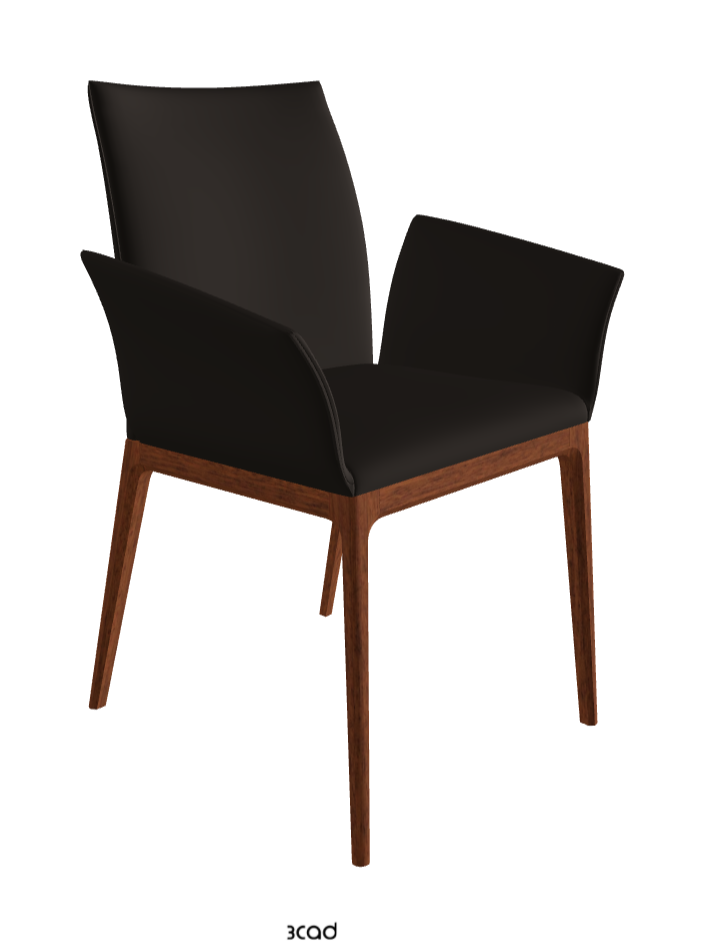 Arcadia Dining Armchair_Walnut Canaletto Stained Beech_Soft Leather_Testa Di Moro