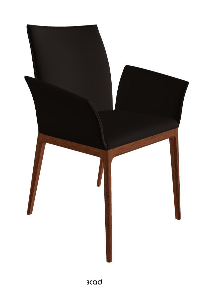Arcadia Dining Armchair_Walnut Canaletto Stained Beech_Soft Leather_Moka
