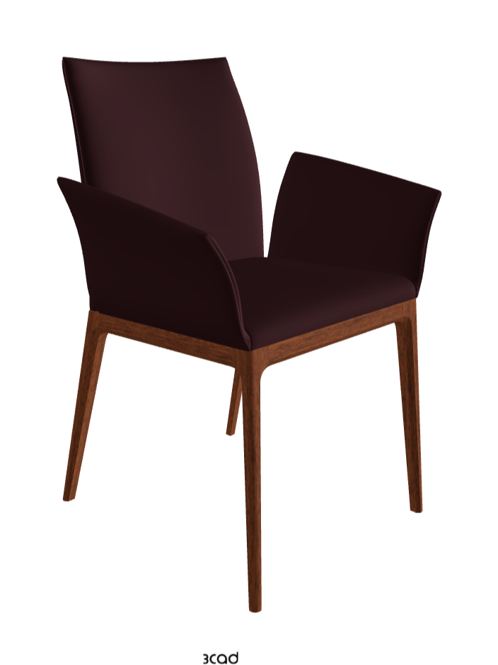 Arcadia Dining Armchair_Walnut Canaletto Stained Beech_Soft Leather_Bordeaux