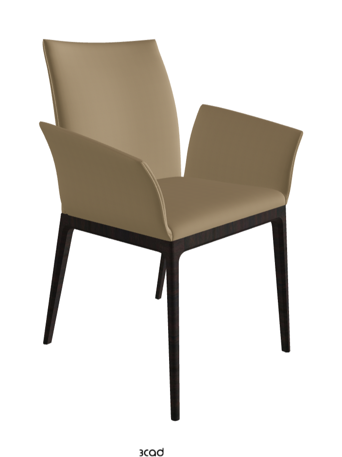 Arcadia Dining Armchair_Dark Wenghe Stained Beech_Soft Leather_Safari