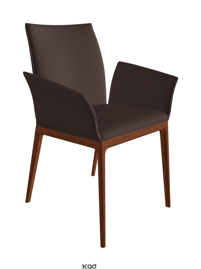 Arcadia Dining Armchair_Walnut Canaletto Stained Beech_Soft Leather_Marrone