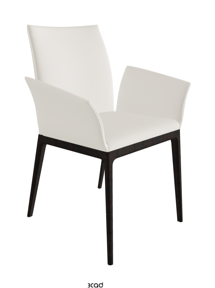Arcadia Dining Armchair_Dark Wenghe Stained Beech_Soft Leather_Lino