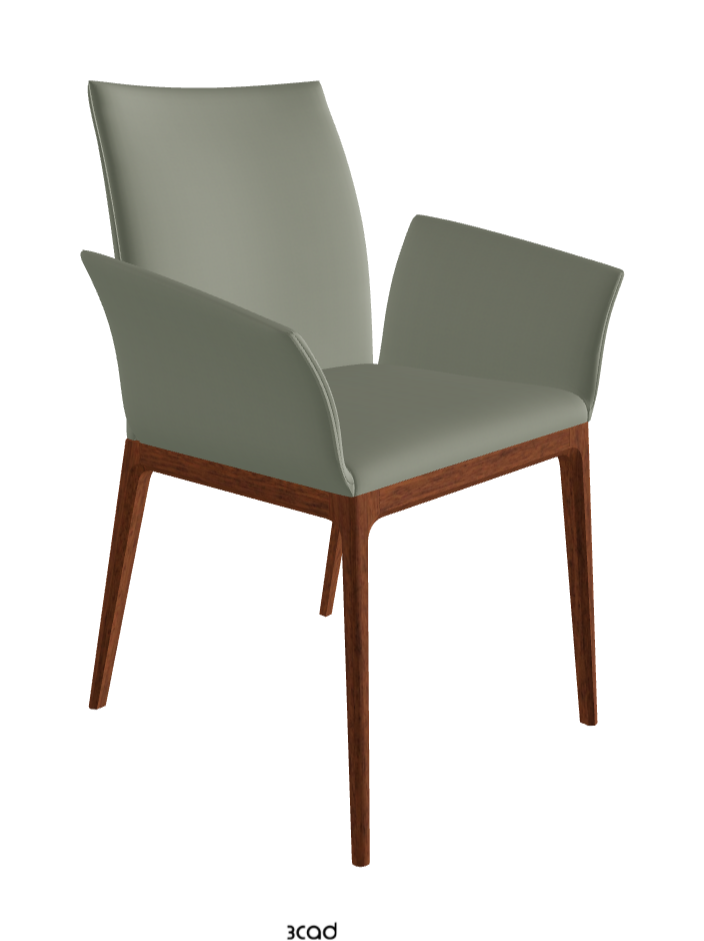 Arcadia Dining Armchair_Walnut Canaletto Stained Beech_Soft Leather_Cenere