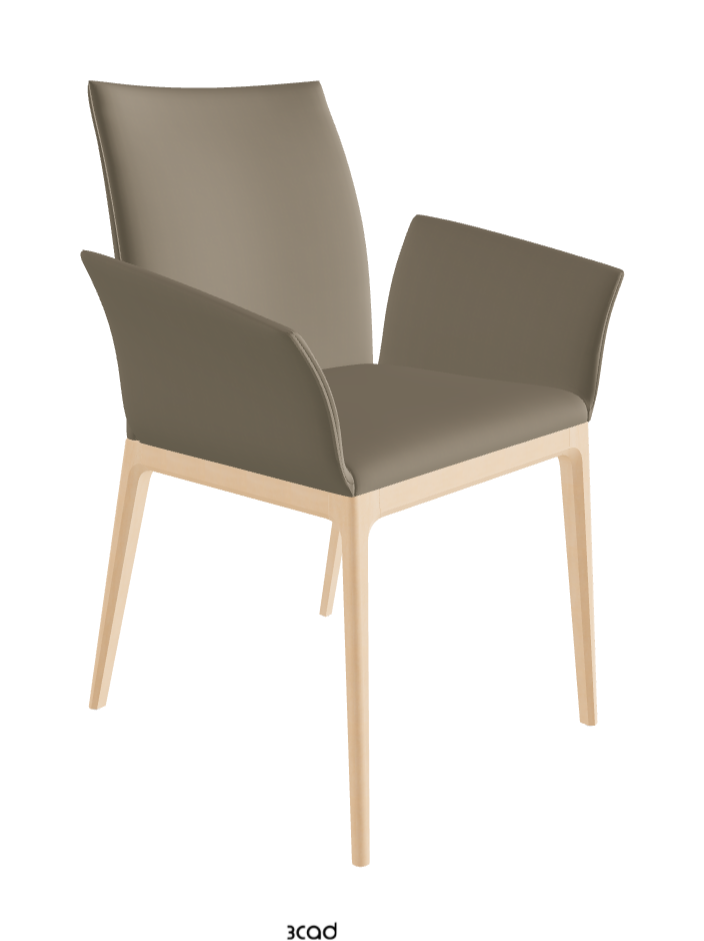Arcadia Dining Armchair_Natural Stained Beech_Soft Leather_Tortora