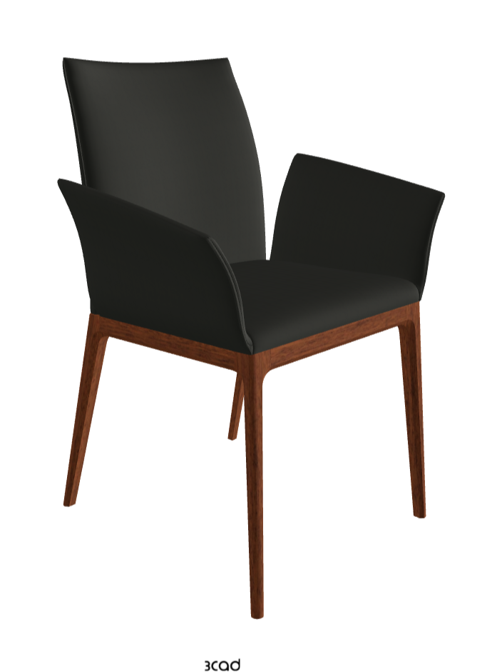 Arcadia Dining Armchair_Walnut Canaletto Stained Beech_Soft Leather_Smoke