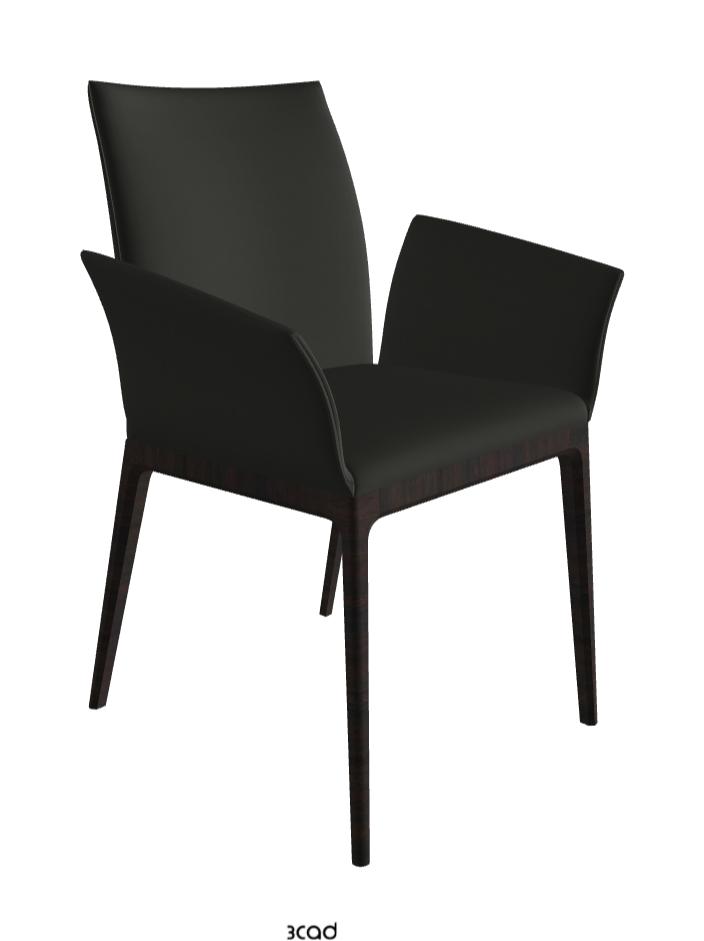 Arcadia Dining Armchair_Dark Wenghe Stained Beech_Soft Leather_Smoke
