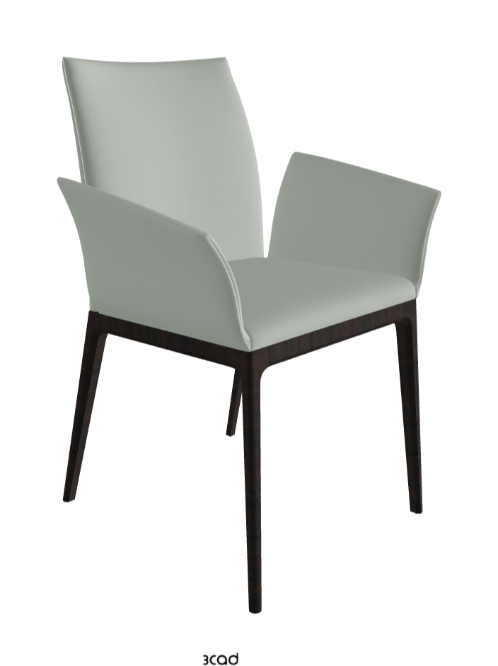 Arcadia Dining Armchair_Dark Wenghe Stained Beech_Soft Leather_Ice