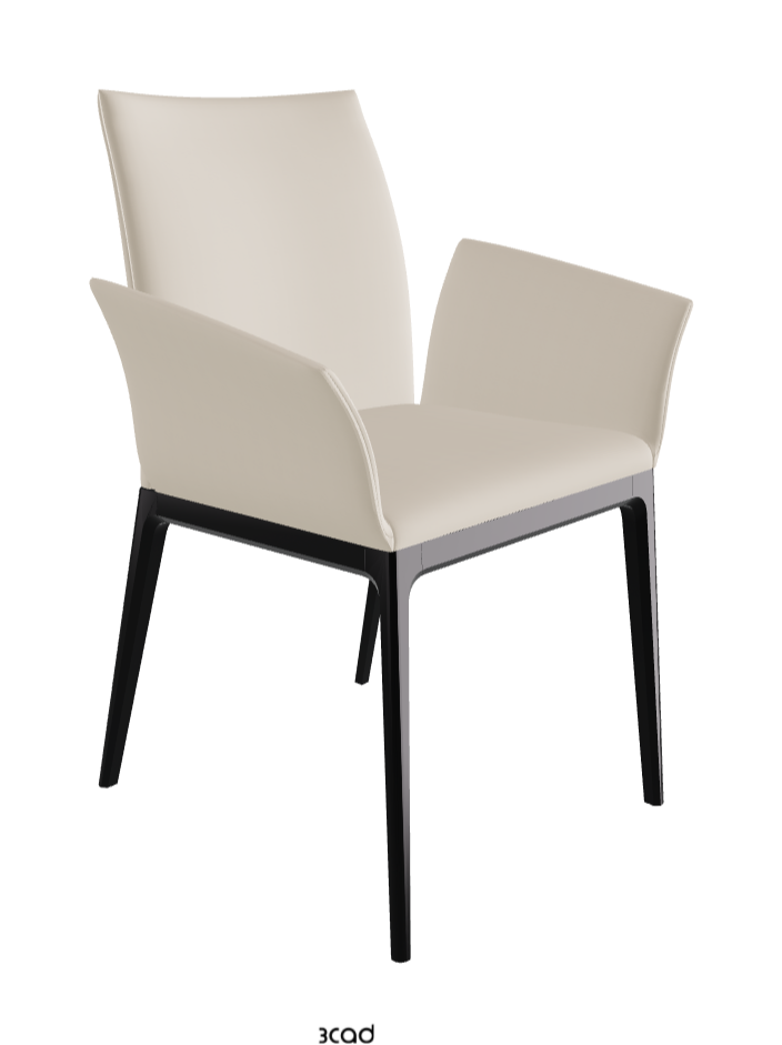 Arcadia Dining Armchair_Matt Black_Soft Leather_Cashmere