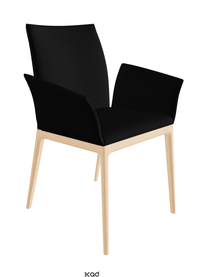 Arcadia Dining Armchair_Natural Stained Beech_Soft Leather_Nero