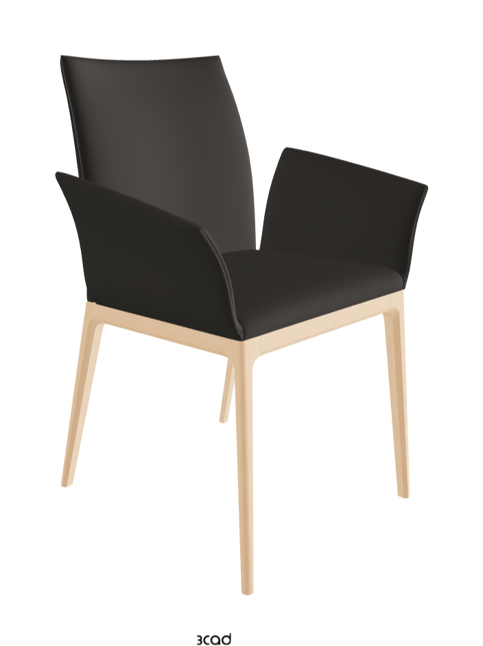 Arcadia Dining Armchair_Natural Stained Beech_Soft Leather_Piombo