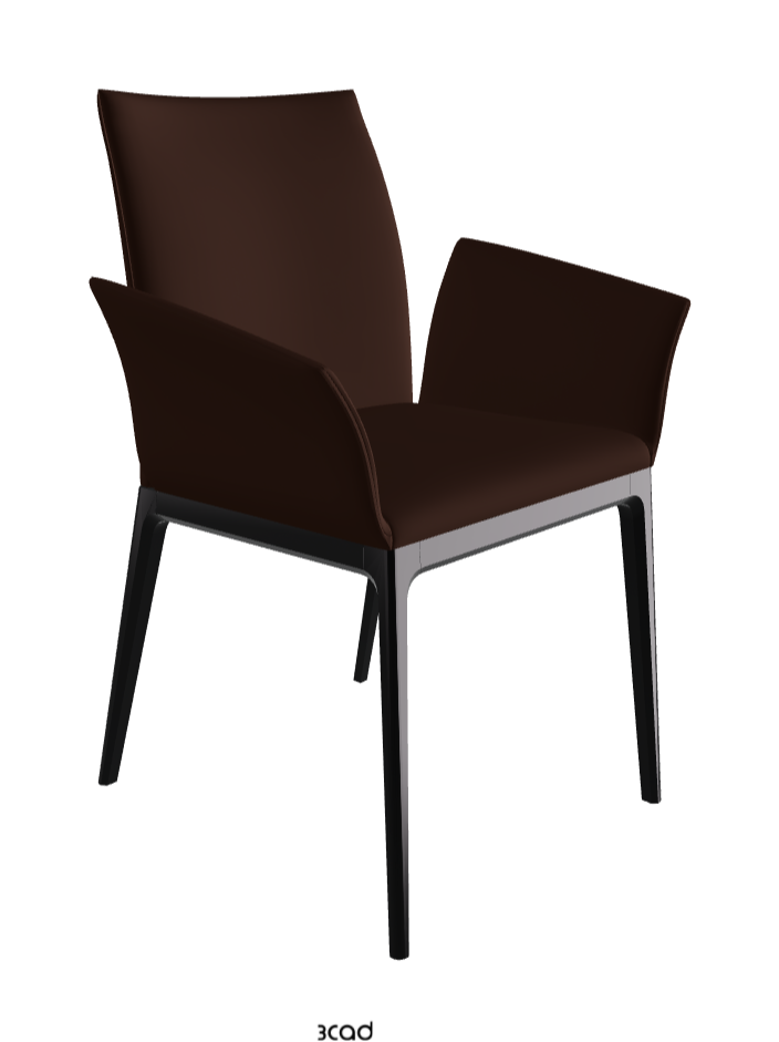 Arcadia Dining Armchair_Matt Black_Soft Leather_Tabacco