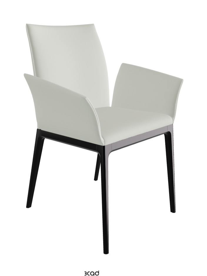 Arcadia Dining Armchair_Matt Black_Soft Leather_Artico