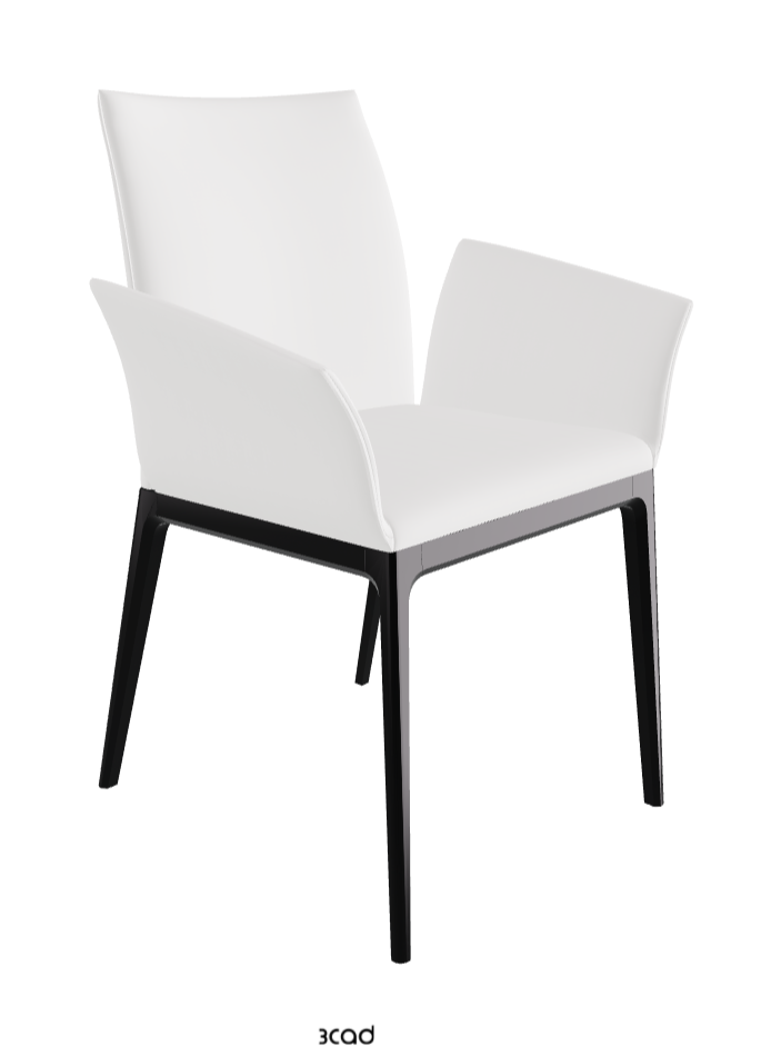 Arcadia Dining Armchair_Matt Black_Synthetic Leather_Bianco