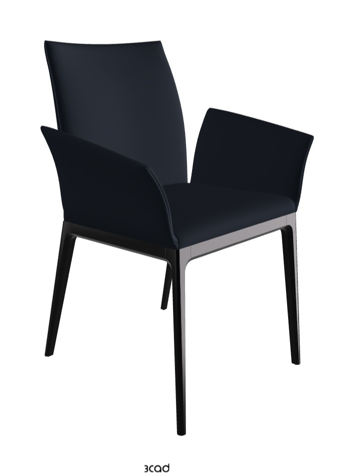 Arcadia Dining Armchair_Matt Black_Synthetic Leather_Navy