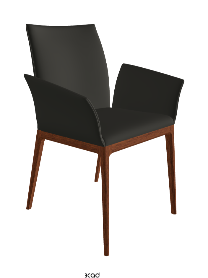 Arcadia Dining Armchair_Walnut Canaletto Stained Beech_Synthetic Leather_London
