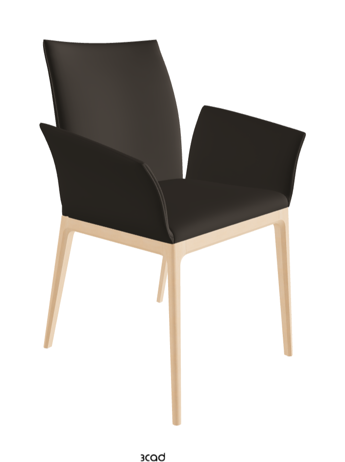 Arcadia Dining Armchair_Natural Stained Beech_Synthetic Leather_Fossil