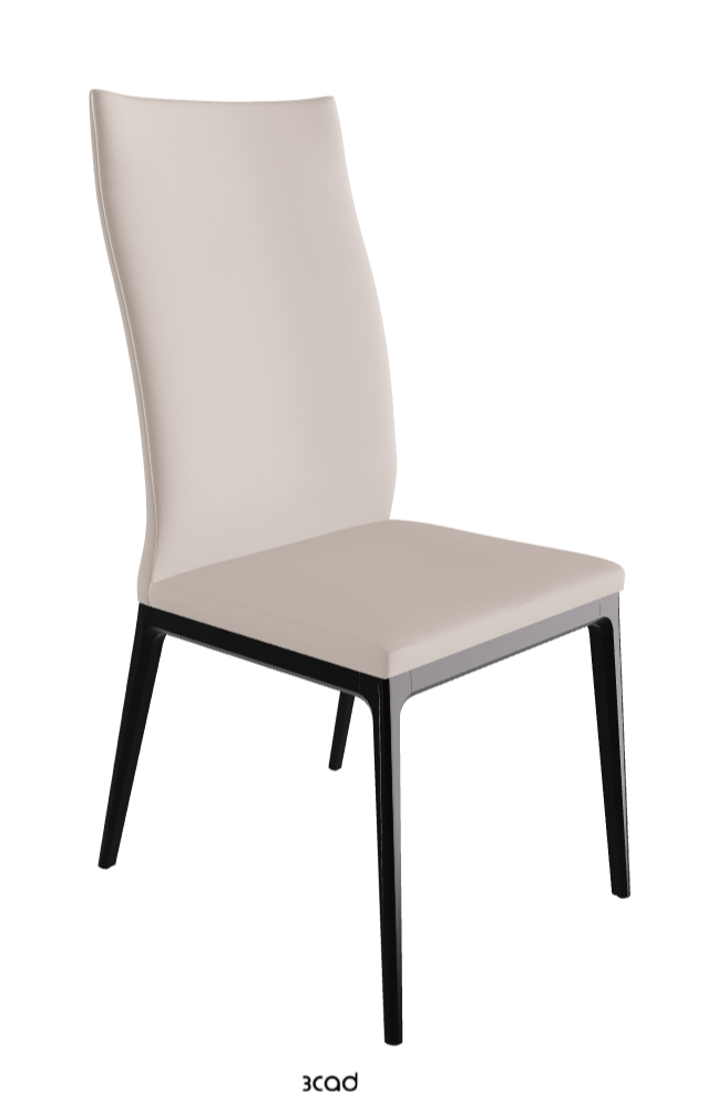 Arcadia Couture High Back Dining Chair_Matt Black_Soft Leather_Nymph