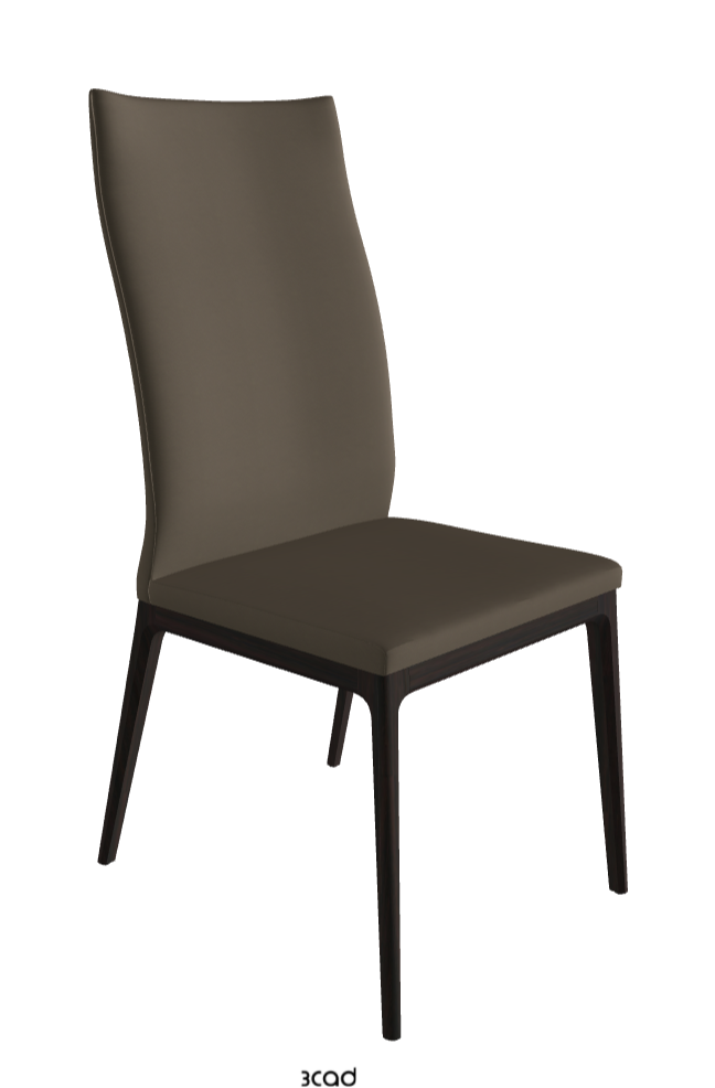 Arcadia Couture High Back Dining Chair_Dark Wenghe Stained Beech_Soft Leather_Fango