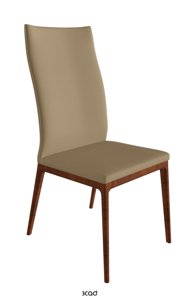 Arcadia Couture High Back Dining Chair_Walnut Canaletto Stained Beech_Soft Leather_Safari